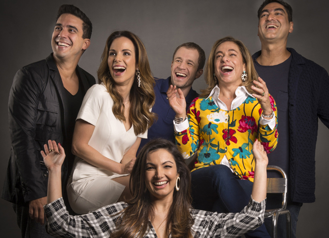 Ana Furtado, André Marques, Cissa Guimarães, Patrícia Poeta, Tiago Leifert e Zeca Camargo.